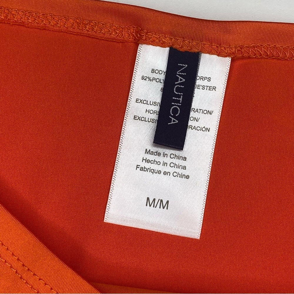 Nautica Dress sz Medium Orange UPF 30 - Picture 3 of 7
